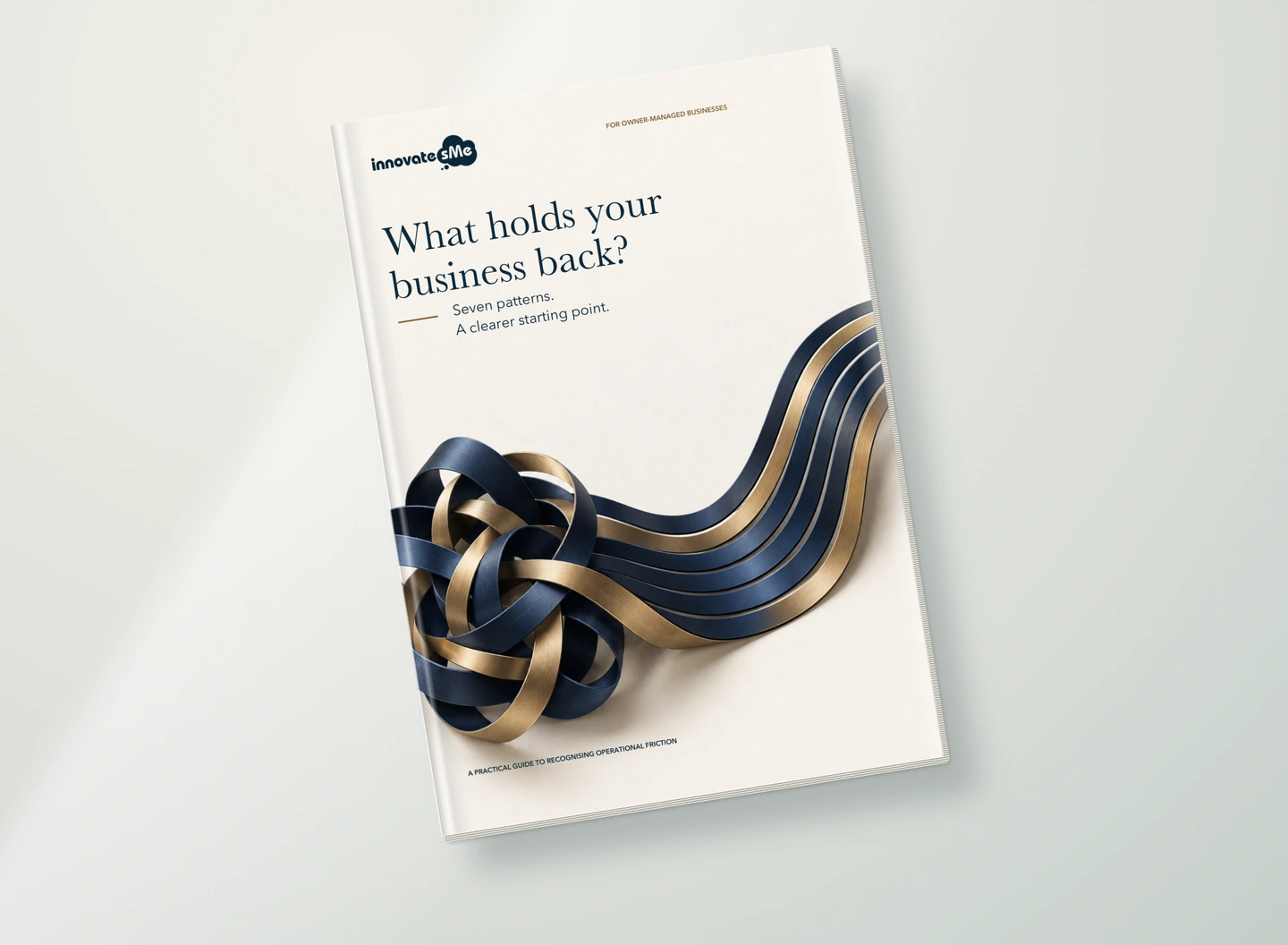 The free guide, presented as a single slim brochure with its navy and cream cover.